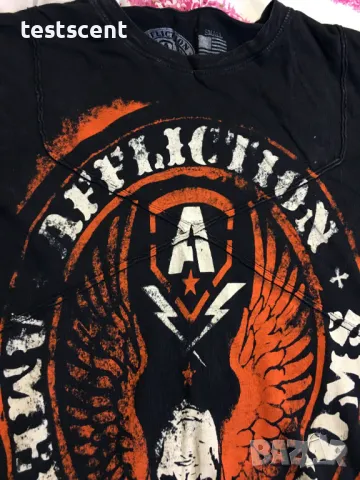 Мъжка тениска AFFLICTION Black Premium М Medium Black Orange, снимка 8 - Тениски - 25981165