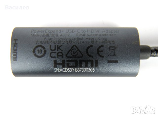 Anker USB-C към HDMI 4K видео адаптор A8312 Anker 310 (4K HDMI) , снимка 3 - Кабели и адаптери - 42952804