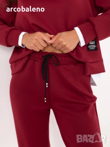 Дамски ежедневен комплект от две части с бяла вложка, 3цвята , снимка 5 - Комплекти - 52861119