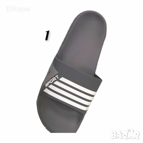 Мъжки джапанки с широка лента отпред и бели линии, снимка 2 - Мъжки чехли - 52879803