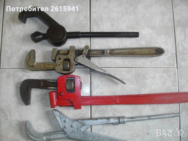 2 Цола-ВиК-Чешмеджийски-Водопроводен-Шарнирен Ключ-Немски-63-70 см Дължина-Захват-7-8 см, снимка 3 - Ключове - 33081995