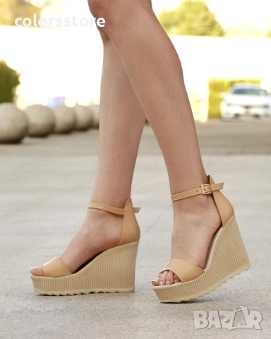 Сандали на платформа - бежова кожа - K200-1 , снимка 2 - Сандали - 51479918