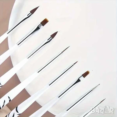 РАЗПРОДАЖБА! - Комплект 8 броя четки за маникюр и декорации, снимка 2 - Продукти за маникюр - 51093574
