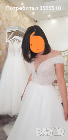 Обувки+Класна и бутикова булчинска рокля от италиански дизайнер, снимка 3 - Сватбени рокли - 49791700