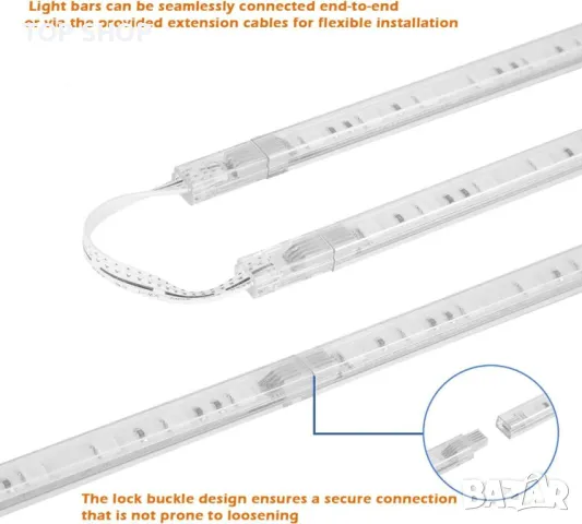 Универсален RGBW LED осветителен комплект Cefrank - 4 пакета от 30 см свързващи се ленти, снимка 4 - Лед осветление - 49522786