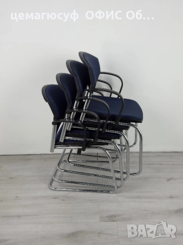 Офис столове в тъмносин цвят подходящи за конферетни зали  или срещи;, снимка 4 - Столове - 52817874