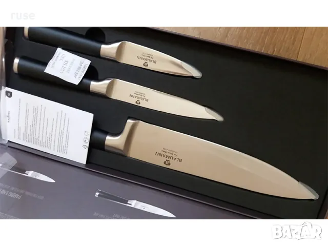 НОВИ! Комплект ножове 3 броя Blaumann, снимка 4 - Прибори за хранене, готвене и сервиране - 47340095