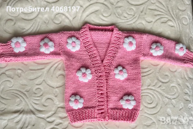 Ръчно плетена фланела, снимка 15 - Бебешки блузки - 46850868