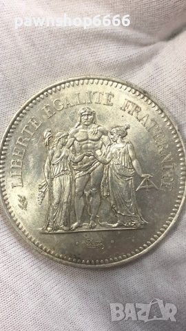 Сребърна монета Франция 50 франка 1978 Херкулес, снимка 2 - Нумизматика и бонистика - 40498360