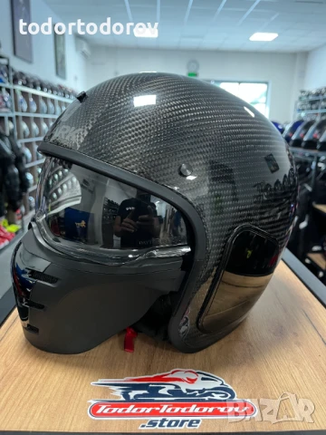 Мото каска SHARK S-DRAK CARBON, XS 53-54 см.,маска,очила,топ цена, снимка 1