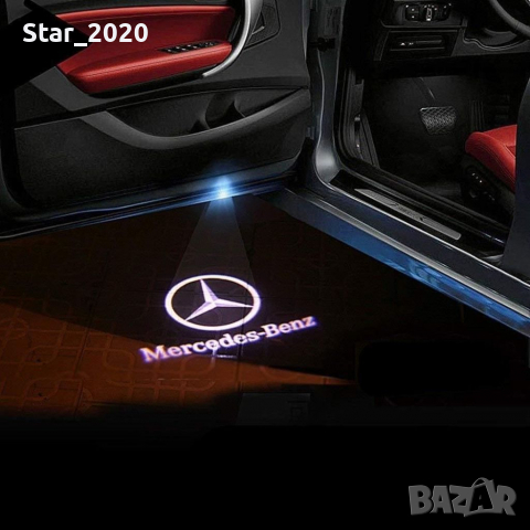 Led плафони с 3d лого на mercedes - за вратите 
