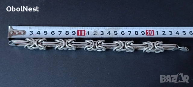 Сребърна гривна - 60 г (Сребро 925), снимка 2 - Гривни - 52902182