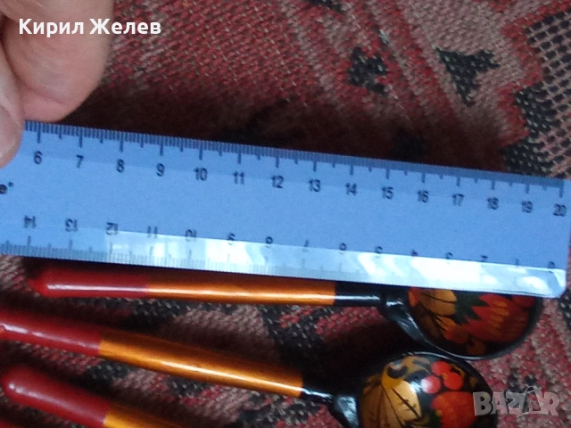Руски рисувани лъжици дървени 53661, снимка 3 - Антикварни и старинни предмети - 53392527