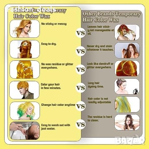 Нов Временна боя за коса Руса Жени Прическа Подарък, снимка 7 - Продукти за коса - 42951594