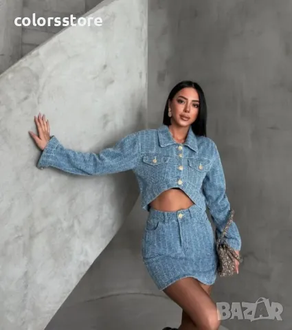 Дамски дънков сет с пола Light, снимка 3 - Комплекти - 49252121