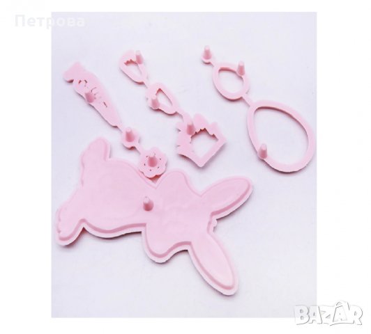 Резци зайче с морков, цветенца и тревичка за фондан или сладки, снимка 4 - Форми - 28464843