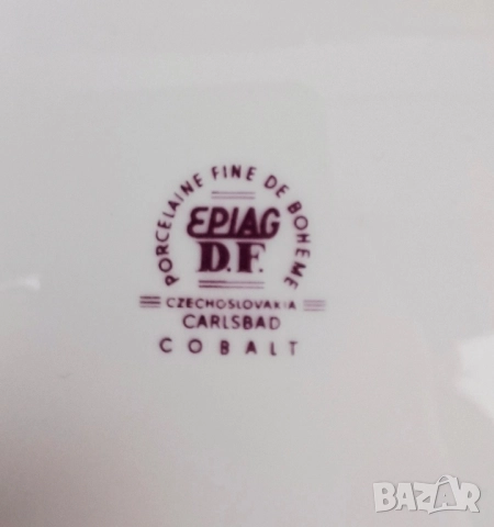Кобалтови чинии с трите грации - Чехословакия, снимка 6 - Чинии - 50169015