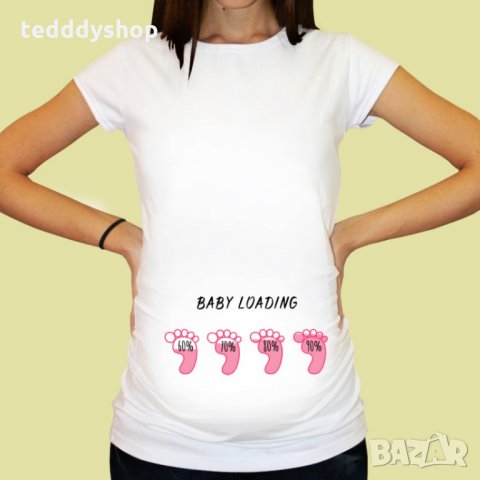 Дамска тениска с щампа за бременни - 33, снимка 3 - Дрехи за бременни - 27288196