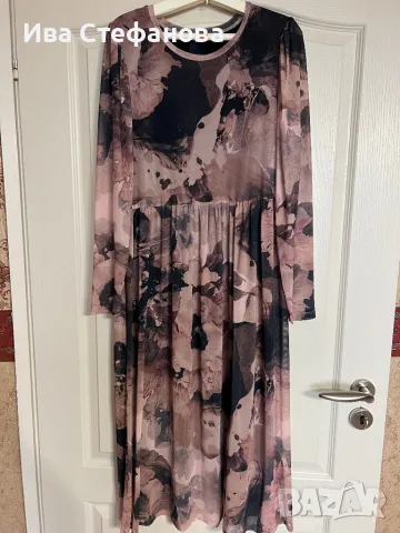 Нова луксозна ежедневна елегантна рокля вискоза  midi дължина пепел от рози черна рокля , снимка 2 - Рокли - 47538996