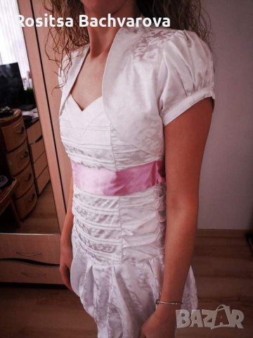 Бяла рокля Junona, S размер, снимка 8 - Рокли - 28045194