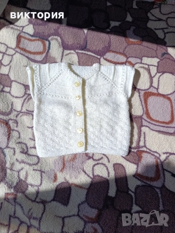 бебешки плетени елечета и плетено горнище, снимка 2 - Бебешки якета и елеци - 51944216