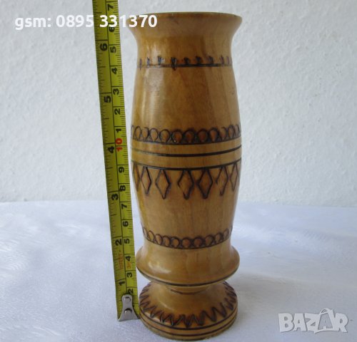 Дървена ваза  стара, снимка 4 - Други - 40211725