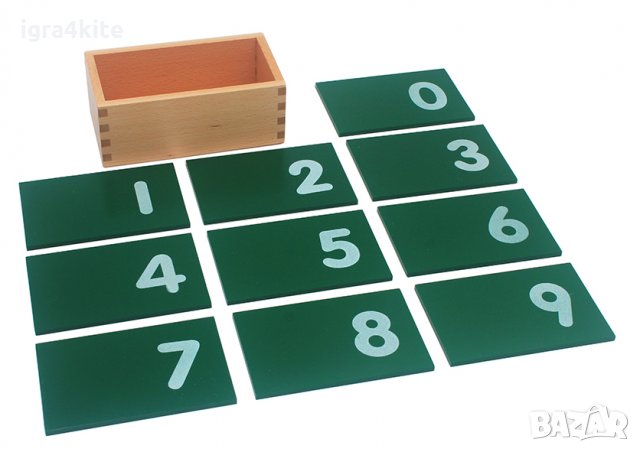 Дървени пясъчни числа Монтесори в кутия, снимка 2 - Образователни игри - 28337977