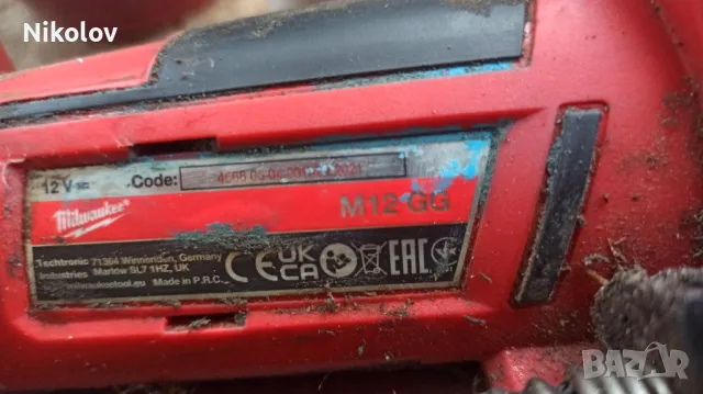 Акумулаторна гресьорка Milwaukee M12GG, снимка 4 - Други инструменти - 50320207
