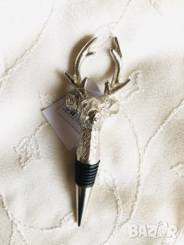 Метална тапа за бутилка, глава на елен Hirsh на немската марка Gilde, с етикет, перфектна за подарък, снимка 11 - Други стоки за дома - 53054021
