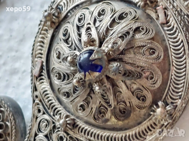 Сребърна високопробна филигранна пафта-пафти,, снимка 7 - Антикварни и старинни предмети - 52217892