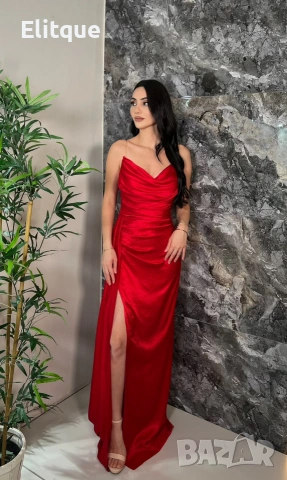 ⭐️Дълги сатенени рокли с цепка