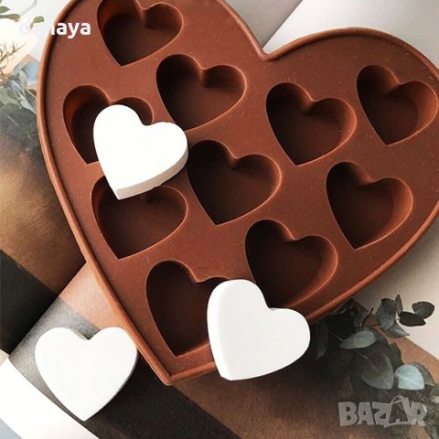 4445 Силиконова форма за бонбони и лед Сърце, 10 гнезда, снимка 8 - Форми - 44128910