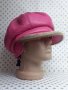 Дамска кожена шапка каскет в розов цвят -69, снимка 2