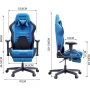 ПРОМОЦИЯ Ергономичен геймърски стол с дамаска от PU кожа в син цвят AUTOFULL AF083UPJA, снимка 8