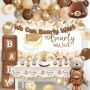 Нова Украса Теди мечe baby shower декорация комплект банер фон балони кутии, снимка 4
