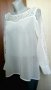 Снежно бяла блуза от шифон и дантела👗🍀M,M/L👗🍀арт.2044, снимка 1 - Блузи с дълъг ръкав и пуловери - 33588481