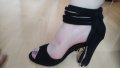 Черни дамски сандали, снимка 1 - Дамски обувки на ток - 43078742