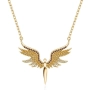 Нежно дамско колие с висулка феникс с камъни, снимка 5