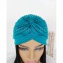 Тюрбан за коса едноцветен тюркоазено син, снимка 5