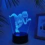 Холограмна 3D LED лампа Динозавър,RGB Седемцветен Интелигентен Контрол,USB, снимка 1
