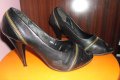 елегантни обувки на висок ток  цвят нежна циклама и черен, снимка 3