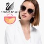 SWAROVSKI 🍊 Дамски слънчеви очила CAT EYE GOLD "BLACK CRYSTALS" нови с кутия, снимка 12