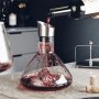 Стъклена бутилка гарафа за червено вино декантер за алкохол + аератор и филтър, снимка 6