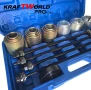 Универсален комплект за монтаж и демонтаж на селенови втулки и лагери KraftWorld Pro – 26 части, снимка 3