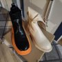 Дамски бежови чизми, черни боти, снимка 1 - Дамски ботуши - 43322534