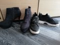 ЛОТ дамски обувки два чифта, боти на платформа с ток и маратонки кецове на платформа, снимка 4