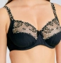  Prima Donna 95 E Черен сутиен с богата бродерия , снимка 2