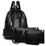 Дамска раница от висококачествена кожа с подарък малка чанта и портмоне, снимка 1 - Раници - 43477960