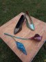 Метални обувки с тънко токче, снимка 1 - Дамски обувки на ток - 38818986