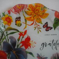 Нови Стъклени Цветни Чинии-2 бр-ф195/200мм-Декоративни-Lovery Garden Gratefue-AURORA, снимка 9 - Чинии - 39641793